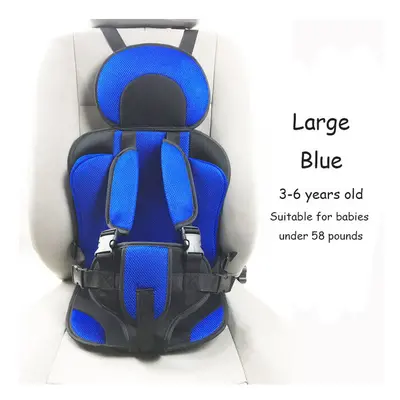 (blue large) Child Safety Seat Mat For Months To Years Old Breathable Chairs Mats