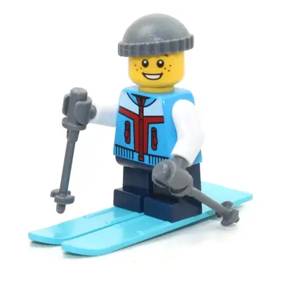 LEGO Holiday MiniFigure - Skier Boy with Winter Jacket (Skies and Pole