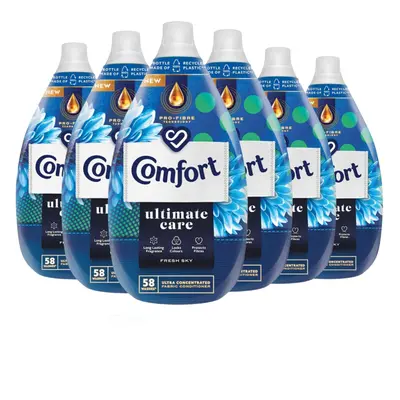 (Fresh Sky) 6xof870ml Comfort Liquid Fabric Conditioner 58W