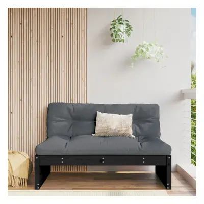 vidaXL Garden Middle Sofa Black 120x80 cm Solid Wood Pine