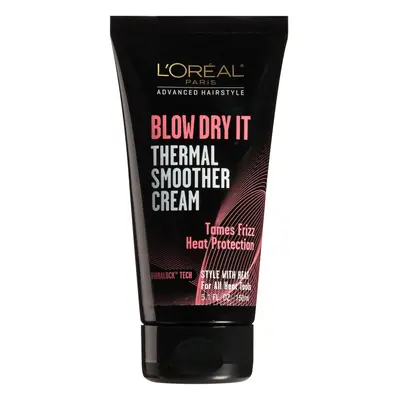 L'Oreal Paris Advanced Hairstyle BLOW DRY IT Thermal Smoother Cream, 5.1 fl. oz.