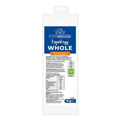 Chefs Brigade Liquid Egg Whole 1kg (Case of 6, x 1kg)