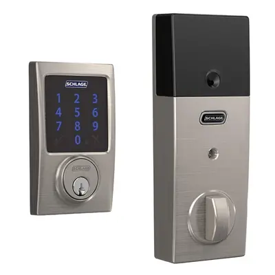 SCHLAGE BE469ZP CEN Connect Smart Deadbolt With Alarm Inbuilt Cent