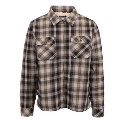 (L, Dark Vine) Trespass Mens Danehill Sherpa Lined Shirt