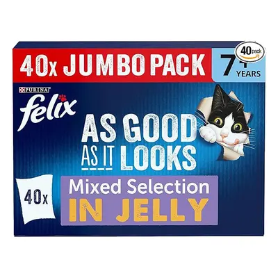 FELIX As Good As it Looks Senior 7+ Mixed in Jelly Wet Cat Food 40x100g