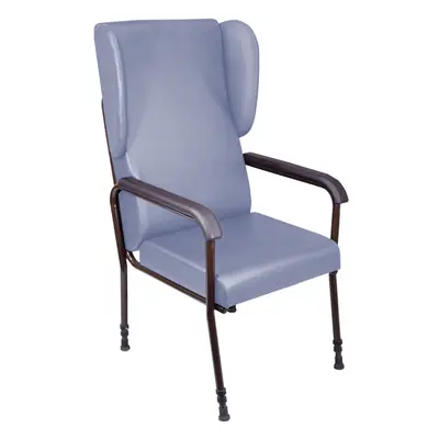 Height Adjustable High Backed Lounge Chair - Blue Upholstery - 570mm Height