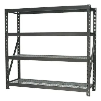 Heavy Duty Racking Unit wit Mesh Shelves - 640kg Per Level - 1955mm Width