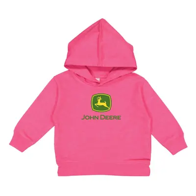 John Deere Youth Girl Hooded Sweatshirt-Hot Pink-L