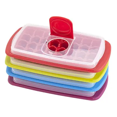 Joie Mini Ice Cube Tray with Lid and Flip Fill Tabs Assorted Colors