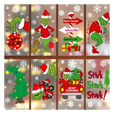 Christmas Window Clings Decorations Double Sided Christmas Window Stickers for Glass Window Chri