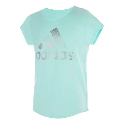 adidas girls Short Sleeve Cotton Scoop Neck Tee T-shirt T Shirt Clear