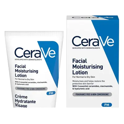 CeraVe PM Facial Moisturising Lotion, ml / 1.75 oz, Daily Facial Moisturiser with Niacinamide fo