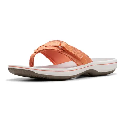 Clarks Women's Breeze Sea Flip-Flop Tangerine/Pop Synthetic