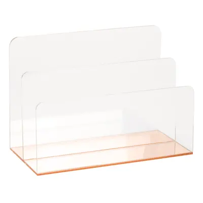 C.R. Gibson Rose Gold Clear Acrylic File Holder