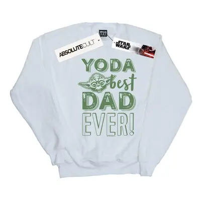 (4XL, White) Star Wars Mens Yoda Best Dad Sweatshirt