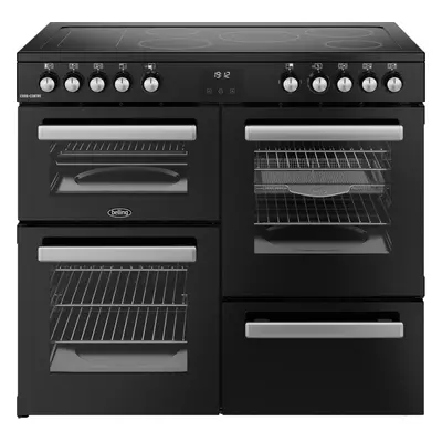 Belling Cookcentre 100E 100cm Electric Range Cooker with Ceramic Hob - Black - A/A Rated