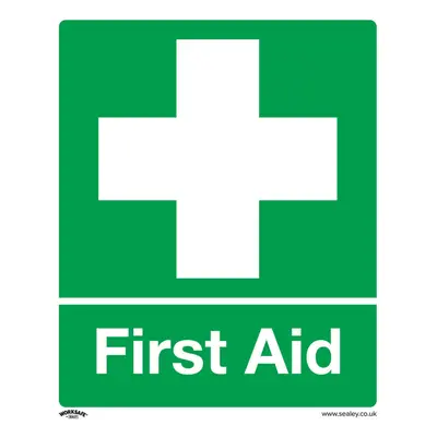 10x FIRST AID Health & Safety Sign - Rigid Plastic x 300mm Warning Plate