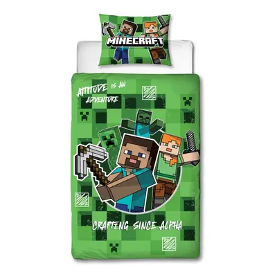 Minecraft Block Check Duvet Cover and Pillowcase Set