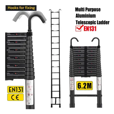 6.2M Telescopic Ladder Portable Extendable Collapsible for Household Outdoor UK