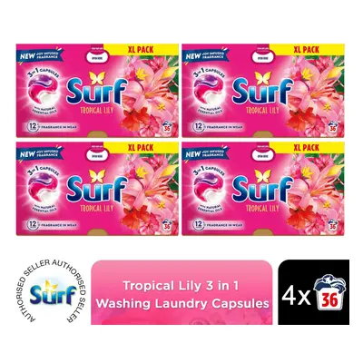 (Buy 4) Surf 3in1 Laundry Detergent Tropical Lily or 4pk