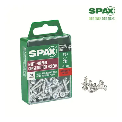 SCRW SPAX PH 6X5/8""""BX50 (Pack of 1)