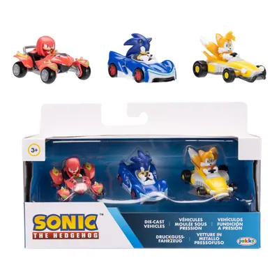 Sonic The Hedgehog 1:64 Die-cast Vehicles 3-Pack Knuckles Sonic and Tails. Ages 3+ (Officially L