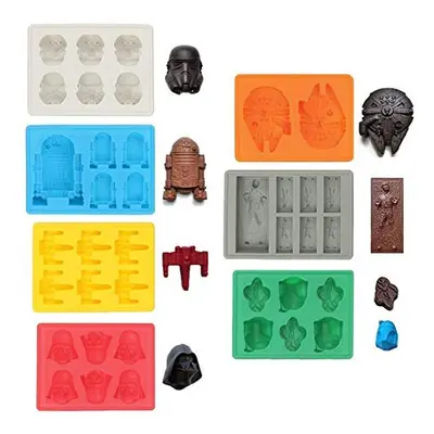 Sunerly Silicone Ice Tray Moulds in Star Wars Character Shapes, Ideal for Chocolate, Ice Cubes T