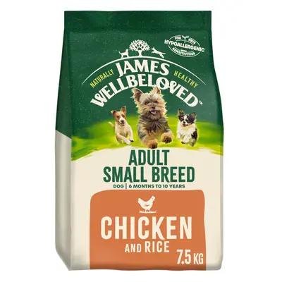 7.5kg James Wellbeloved Natural Small Breed Adult Dry Dog Food Chicken & Rice