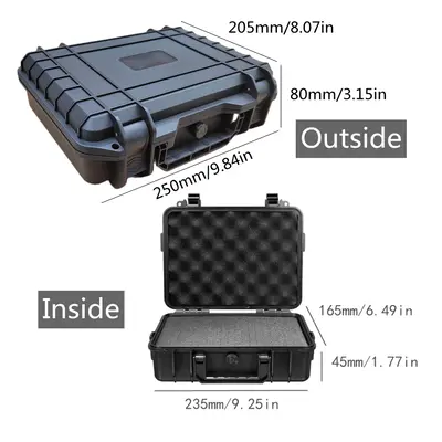 (250x200x74mm) Waterproof Hard Carry Case Bag Tool Box with Sponge Storage Box Safety Protector 