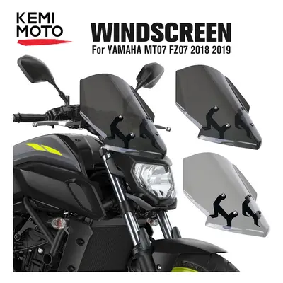 (Transparent) For YAMAHA MT07 2019 Motorcycle Windscreen Windshield MT-07