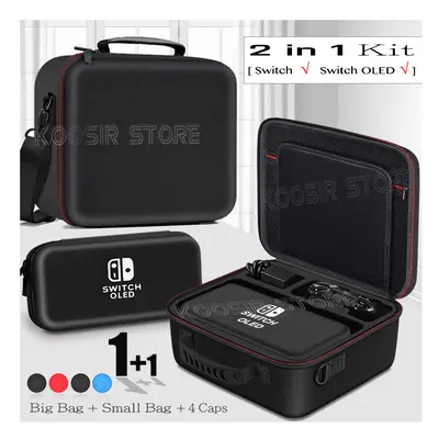 (2 in kit a) New Deluxe Carrying Storage Case For Nintendo Switch OLED Console Accessories Bag P