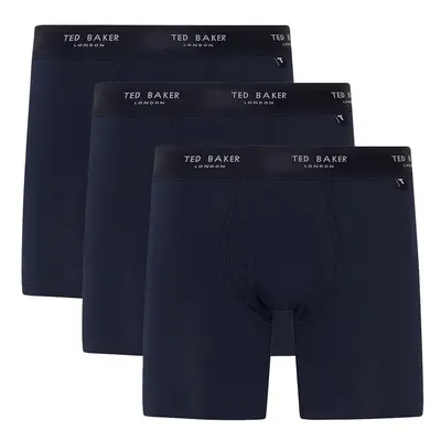 (Small, Navy) Ted Baker 3-Pack Cotton Boxer Briefs Mens Navy