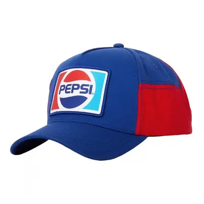 Pepsi 90s Logo Two Tone Trucker Hat, Blue & Red