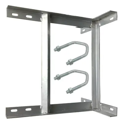 18" x 18" Galvanised TV Aerial Wall Mounting Bracket & V Bolts Pole Mast Install