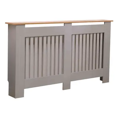 Oypla Large Grey Wooden Slatted Grill Radiator Cover MDF Cabinet