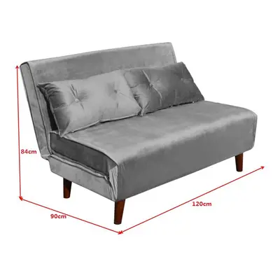 Double Sofa Bed Sleeper Foldable Portable Pillow Lounge Couch Grey Sofa BedLiving Room Furniture