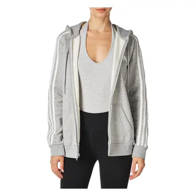 adidas Womens Essentials FullZip Hoodie Medium Grey HeatherWhite Large