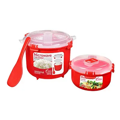 Sistema Microwave Rice Cooker (2.6L) & Round Microwave Food Container (915ml) Set | Food Contain