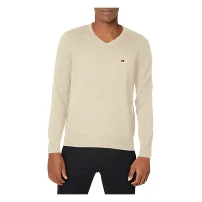 Tommy Hilfiger mens Essential Long Sleeve Cotton V-neck Pullover Sweat