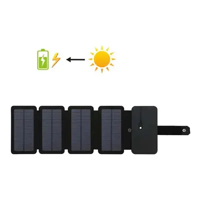 (Black 4) Outdoor Multifunctional Portable Solar Charging Panel Foldable 5V 1A USB Output Device