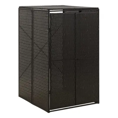 (black) vidaXL Wheelie Bin Shed Garden Outdoor Rubbish Bin Shed Storage Poly Rattan