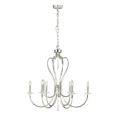 9Chandelier LIght Highly Polished Nickel LED E14 60W