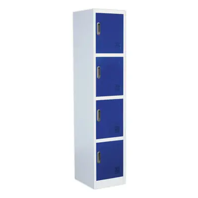 4 Door Single Locker - x x 1850mm - Ventilated Locking Doors - Flat Pack