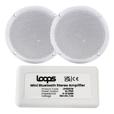 Kitchen Bluetooth Ceiling Speaker Kit Wireless Amp & 2x 80W Moisture Resistant