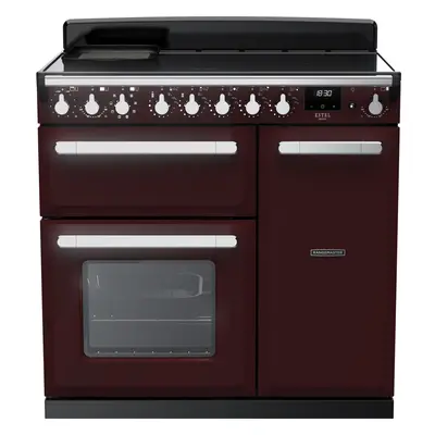 Rangemaster Estel Deluxe 90cm Electric Range Cooker with Induction Hob - Bordeaux / Chrome - A/A