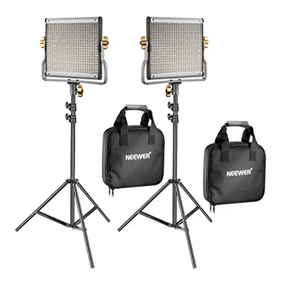 2 Pack Dimmable Bicolor LED Video Light and Stand Lighting Kit Includes 32005600K CRI LED Panel 