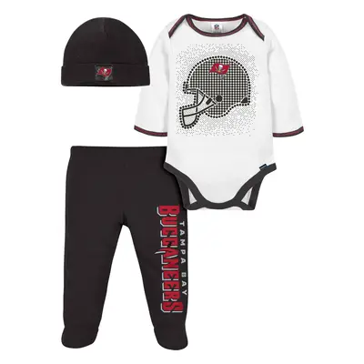 Gerber NFL Baby Boys' 3Pc Bodysuit Footed Pant & Cap Set Tampa Bay Buccaneers Months