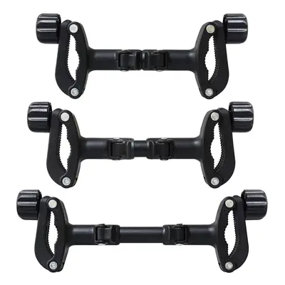 (Black) Twin Stroller Connector Lightweight Pram Adapter Turns Two Single Strollers Into One Dou