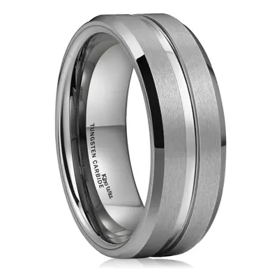 King Will CLASSIC 8mm High Polish/Matte Finish Men's Tungsten Ring Wed