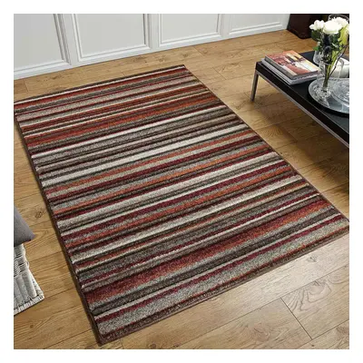 (18. 2525N Line - Terracotta, x cm) Modern Geometric Floral Abstract Area Rugs Check Multi Colou